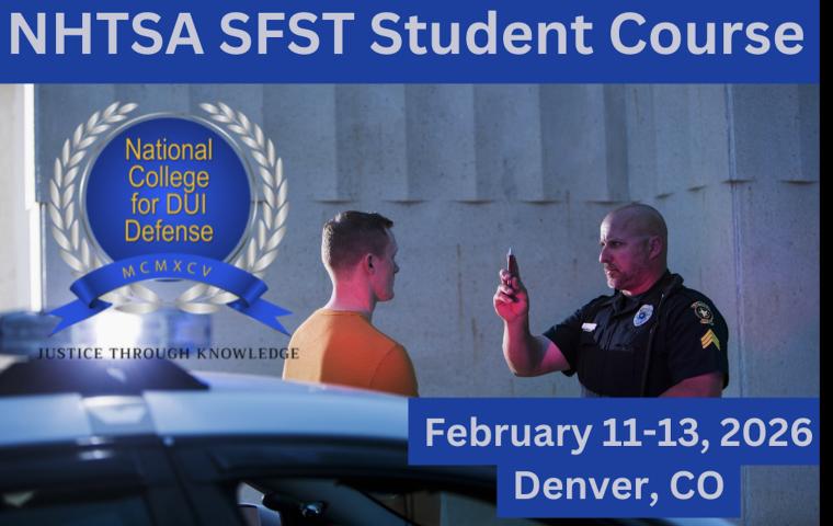 NHTSA SFST Student Course-XIV CALL THE NCDD OFFICE TO GET ON THE WAITING LIST 334-264-1950