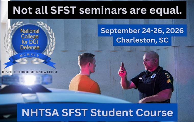 NCDD NHTSA SFST Student Course